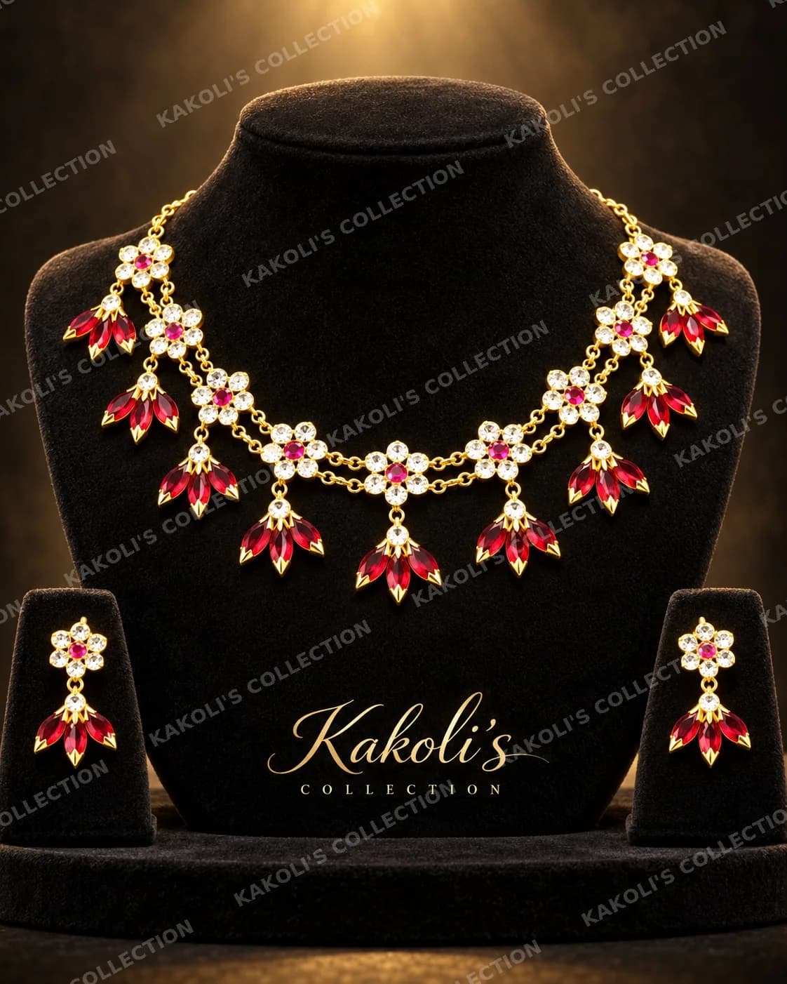 Pink & White Flower Golpata – Assamese jewellery by Kakoli's Collection