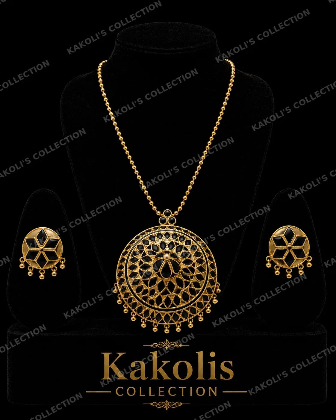 Gold Filigree Jaapi Pendant on Ball Chain – Assamese jewellery by Kakoli's Collection