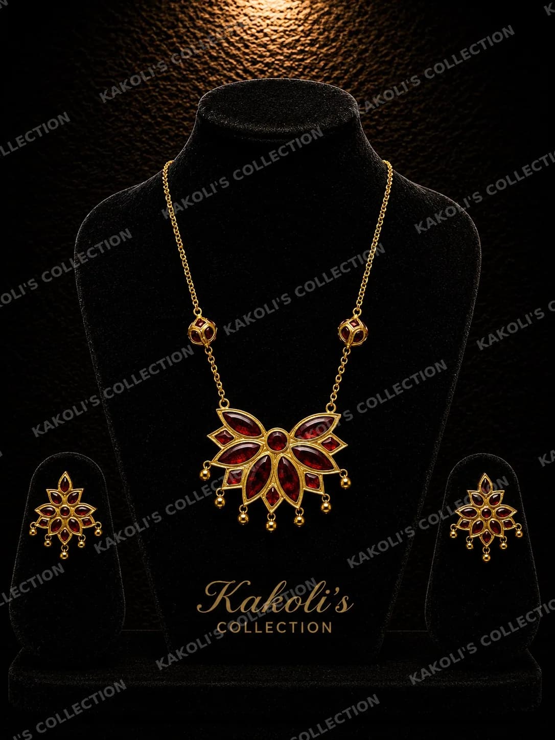 Red Butterfly Tiktiki on Fine Chain – Assamese jewellery by Kakoli's Collection